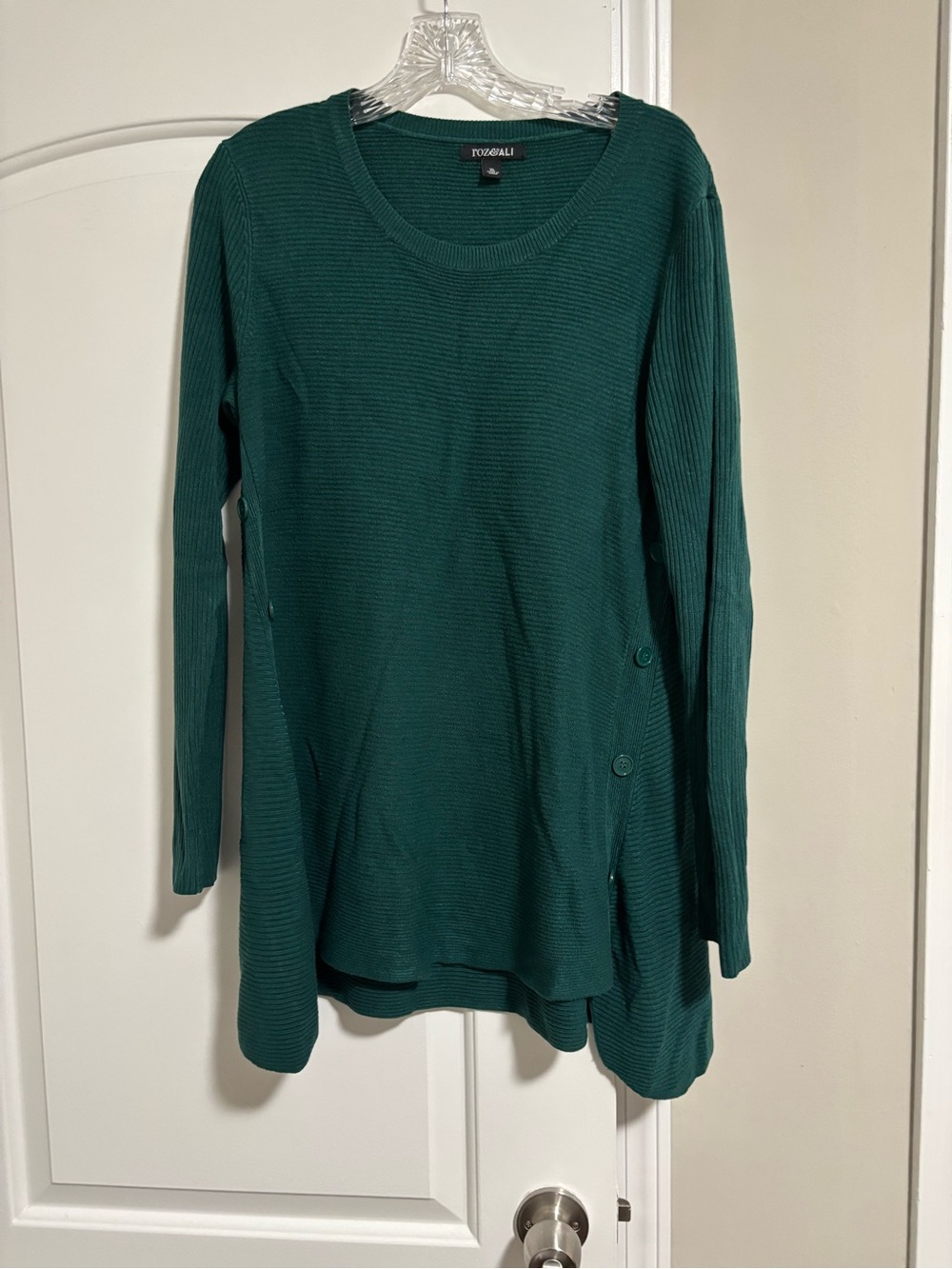 ROZ & ALI, Green Long Sleeve Women's Sweater, Size XL